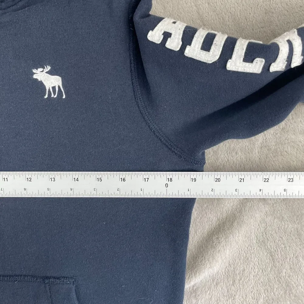 Abercrombie Fitch Kids 13/14 Hoodie Full‎ Zip Sherpa Lined Spell Out Logo Preppy